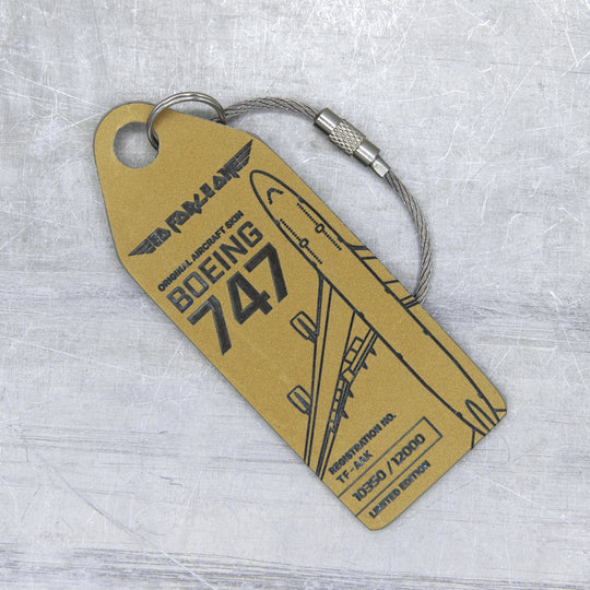 Aviationtag x Iron Maiden Ed Force One Edition Boeing 747 TF-AAK Aircraft Tag Goid Frontside