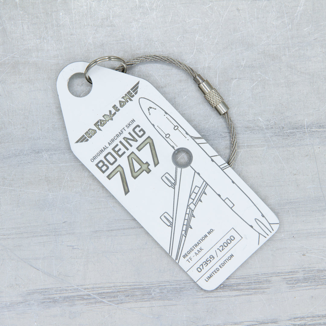 Aviationtag x Iron Maiden Ed Force One Edition Boeing 747 TF-AAK Aircraft Tag - Aviationtag variant with rivet holes and without packaging
