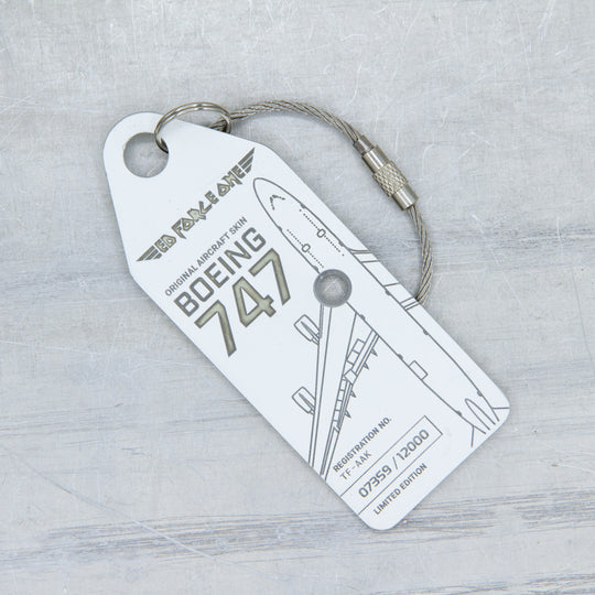 Aviationtag x Iron Maiden Ed Force One Edition Boeing 747 TF-AAK Aircraft Tag - Aviationtag variant with rivet holes and without packaging