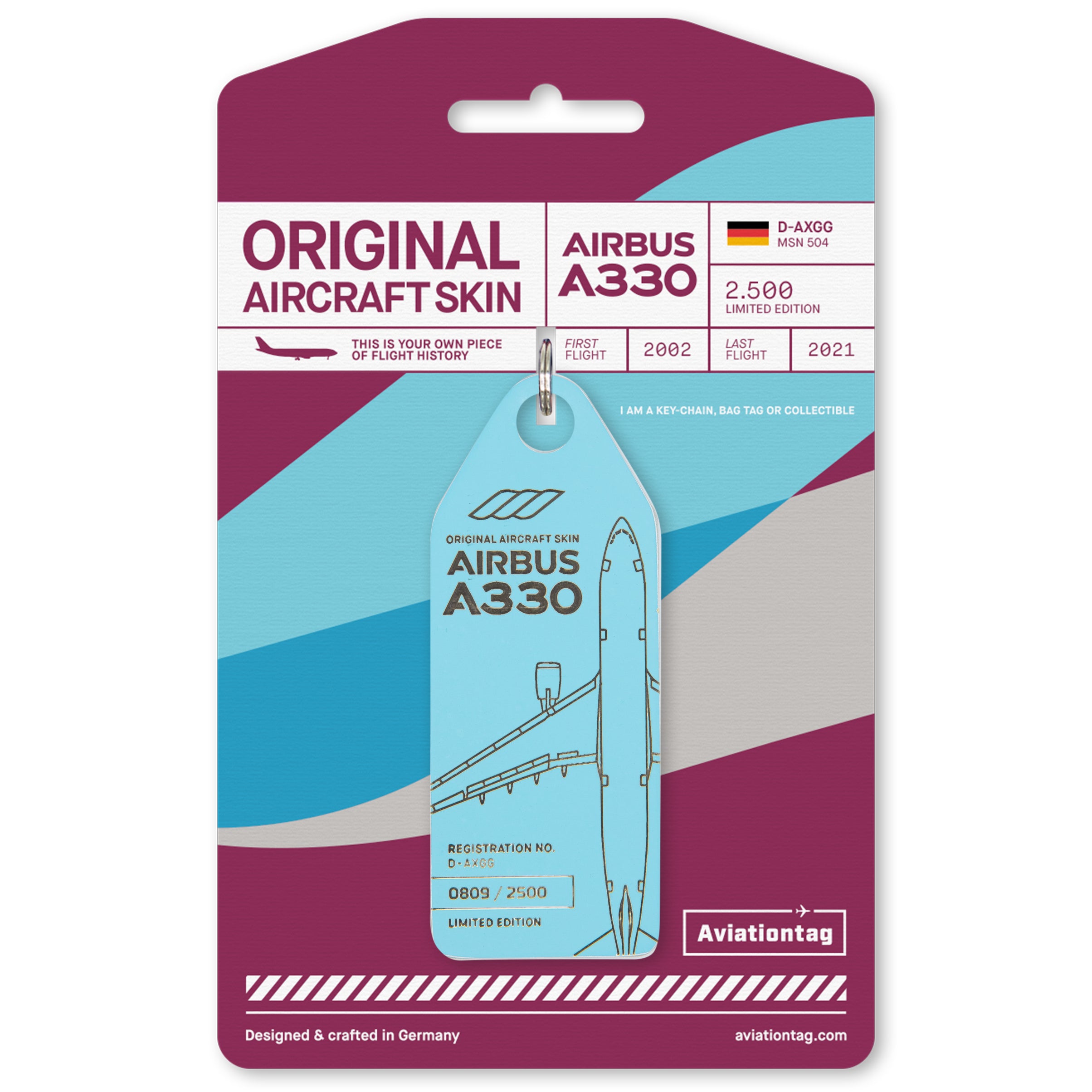 Original Airbus A330 Aviationtag – ex-Eurowings D-AXGG Edition