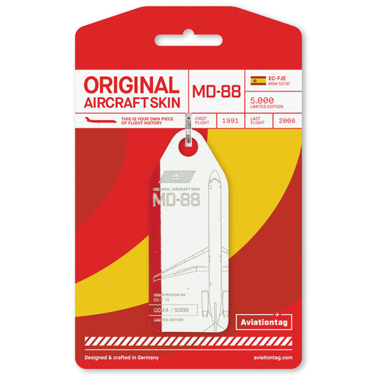 Aviationtag McDonnell Douglas MD-88 EC-FJE Edition Red/White Bicolor