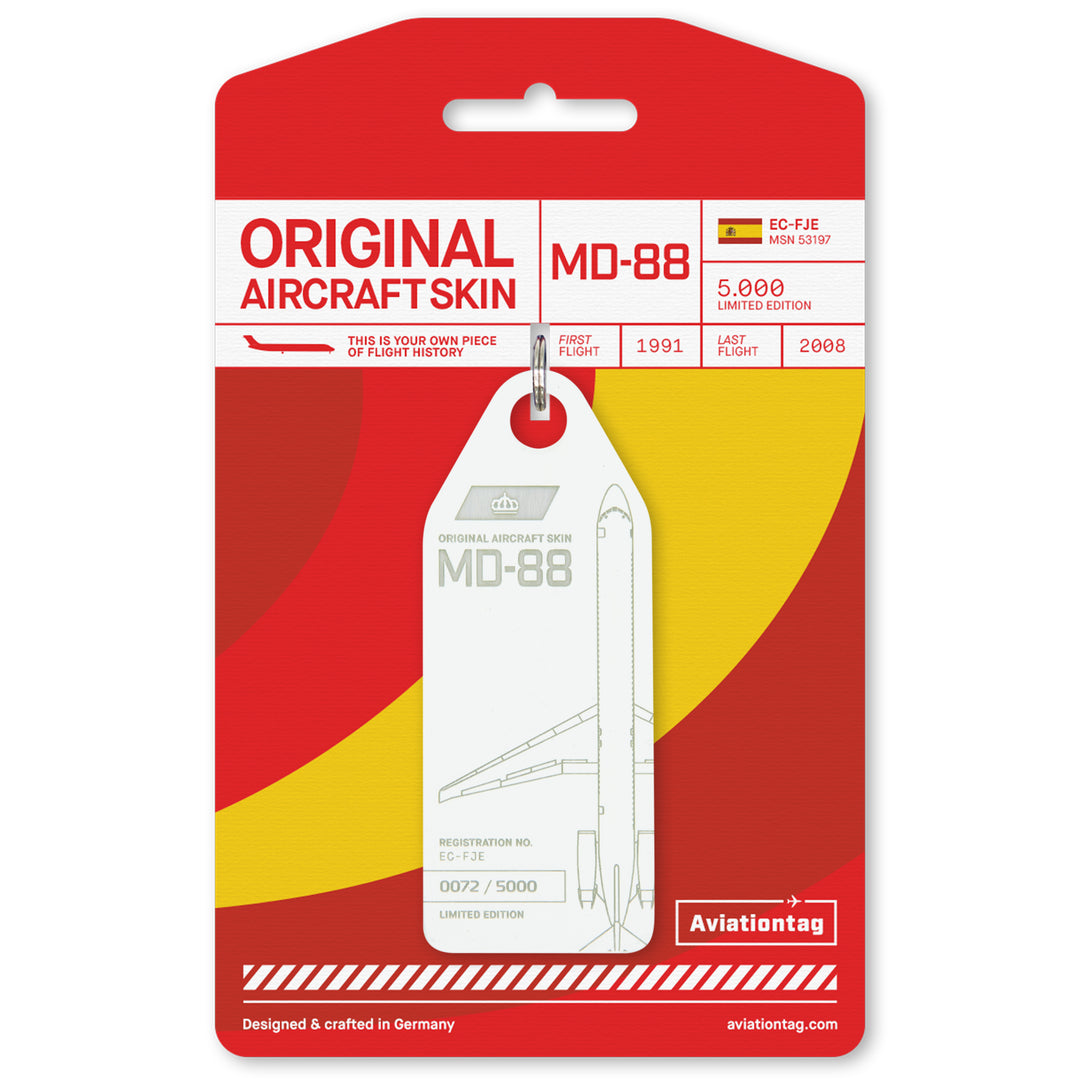 Aviationtag McDonnell Douglas MD-88 EC-FJE Edition White with Cardboard