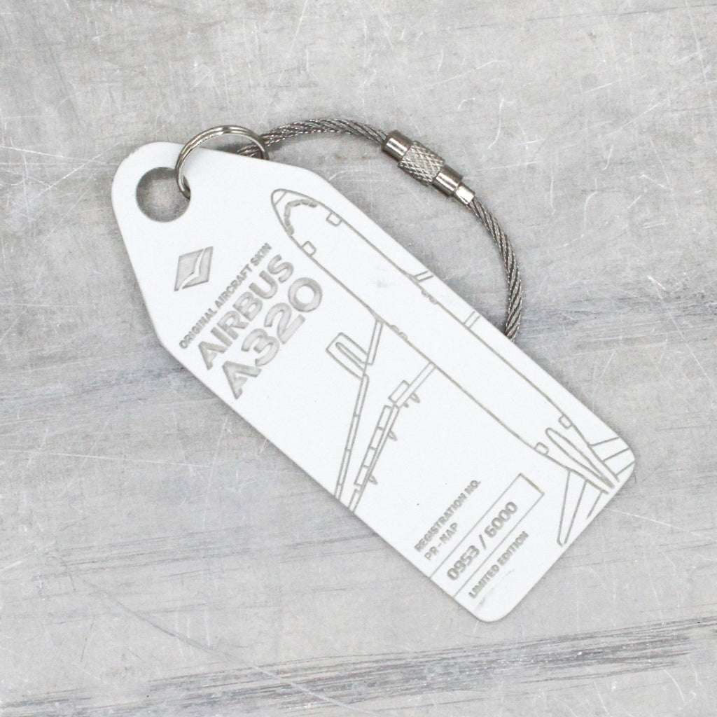 Airplane Skin Tags | Airbus A320 PR-MAP Keychain | Aviationtag