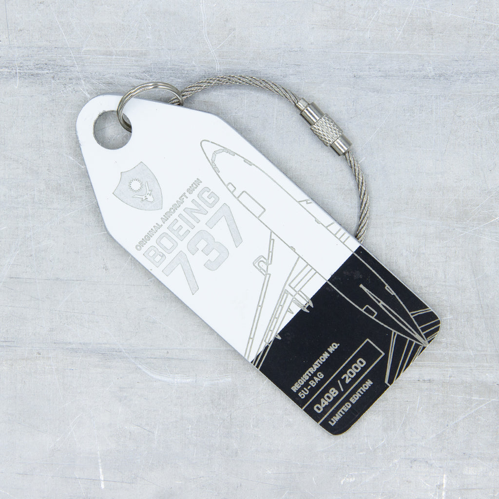 Aviationtag Boeing 737-200 Republique du Niger Aircraft Tag Edition - Black and white Aviationtag 