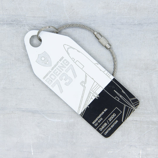 Aviationtag Boeing 737-200 Republique du Niger Aircraft Tag Edition - Black and white Aviationtag 
