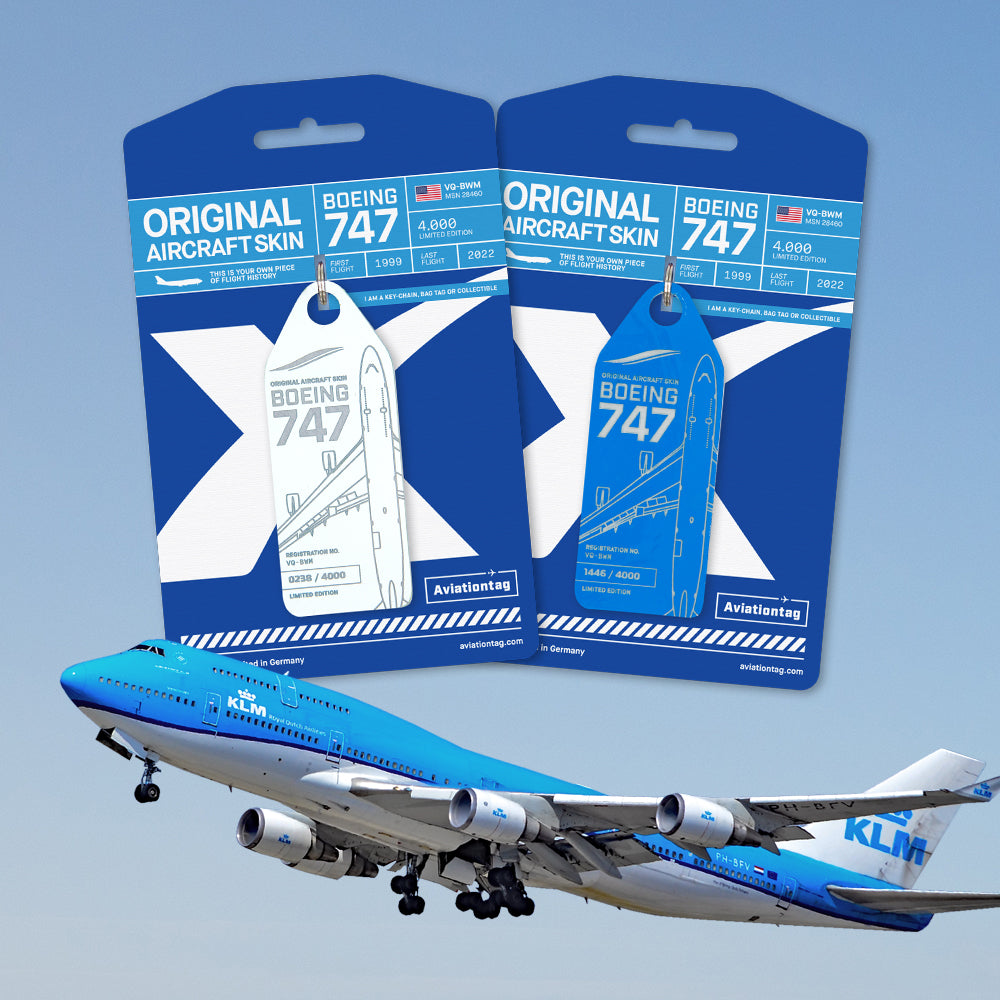 Aviationtag JetOneX KLM Boeing 747 VQ-BWM Aircraft Tag Edition Banner Mobile