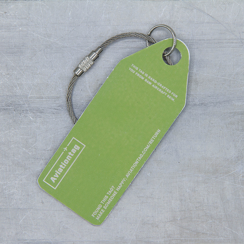 Aviationtag x Icelandair Hekla Aurora Boeing 757 TF-FIU Edition - backside  of aircraft tag close up