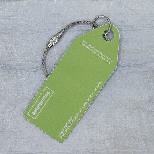 Aviationtag x Icelandair Hekla Aurora Boeing 757 TF-FIU Edition - backside  of aircraft tag close up