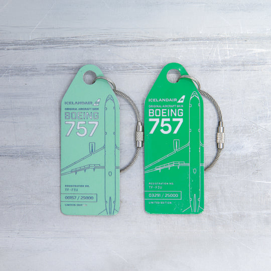 Aviationtag x Icelandair Hekla Aurora Boeing 757 TF-FIU Edition -some of the ight green variants aircraft tag 