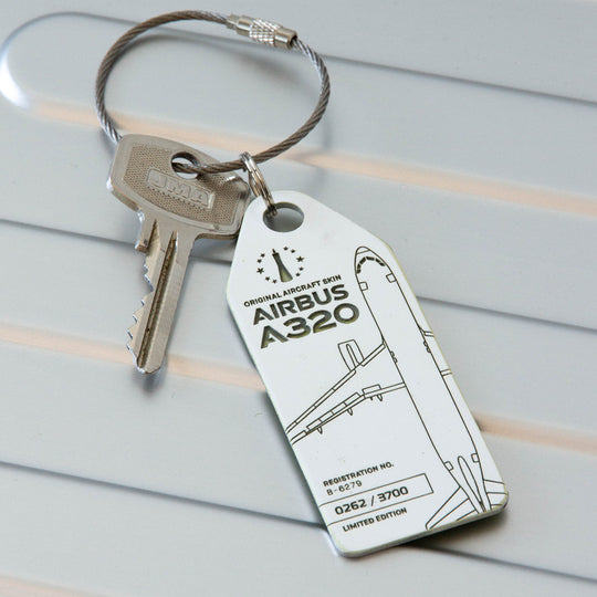 Aviationtag B-6279 Airbus A320 Edition China Southern Airlines white aircraft tag on key chain