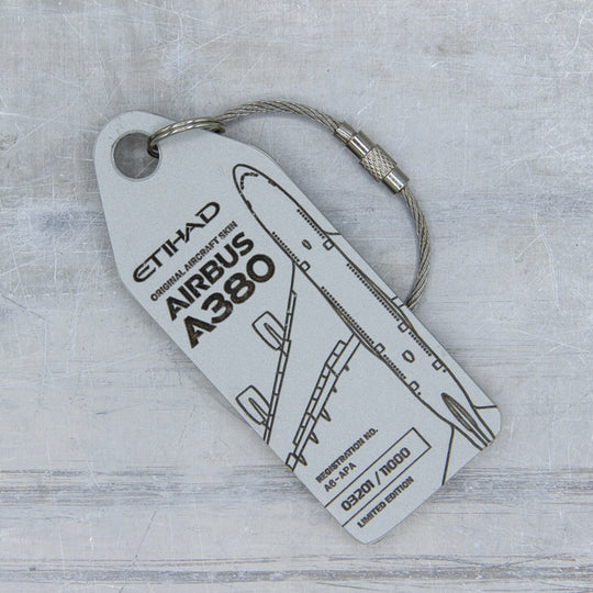 Aviationtag x Etihad Edition: Airbus A380 A6-APA Glare Grey aircraft tag 