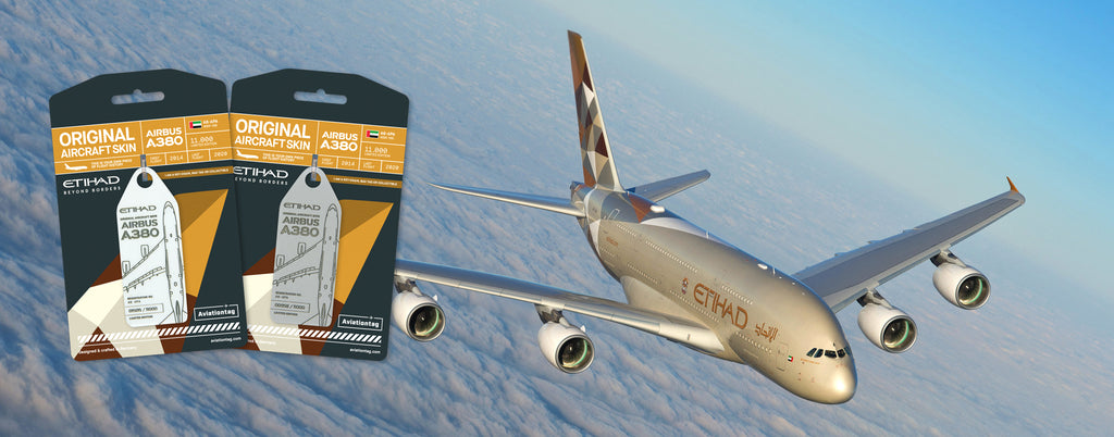 Aviationtag x Etihad Airbus A380 A6-APA Edition Desktop Banner