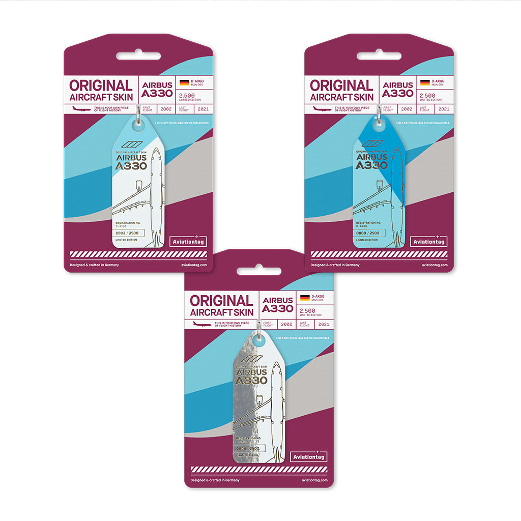 Aviationtag Airbus A330 D-AXGG Eurowings and Turkish Airlines Edition - Photo of bicolored aircraft tag variations