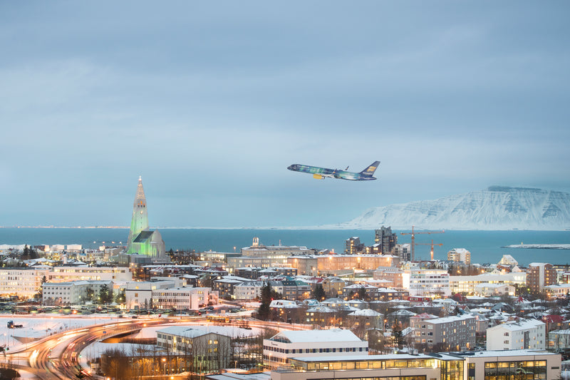 Aviationtag x Icelandair Hekla Aurora Boeing 757 Edition Plane over Iceland 