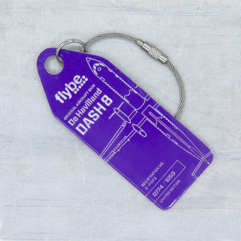 Aviationtag Flybe Tribute Edition Dash 8 Q400 G-PRPG Purple Aircraft Tag