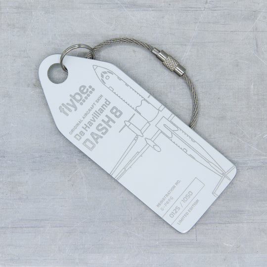 Aviationtag Flybe Tribute Edition Dash 8 G-PRPG aircraft tag white 