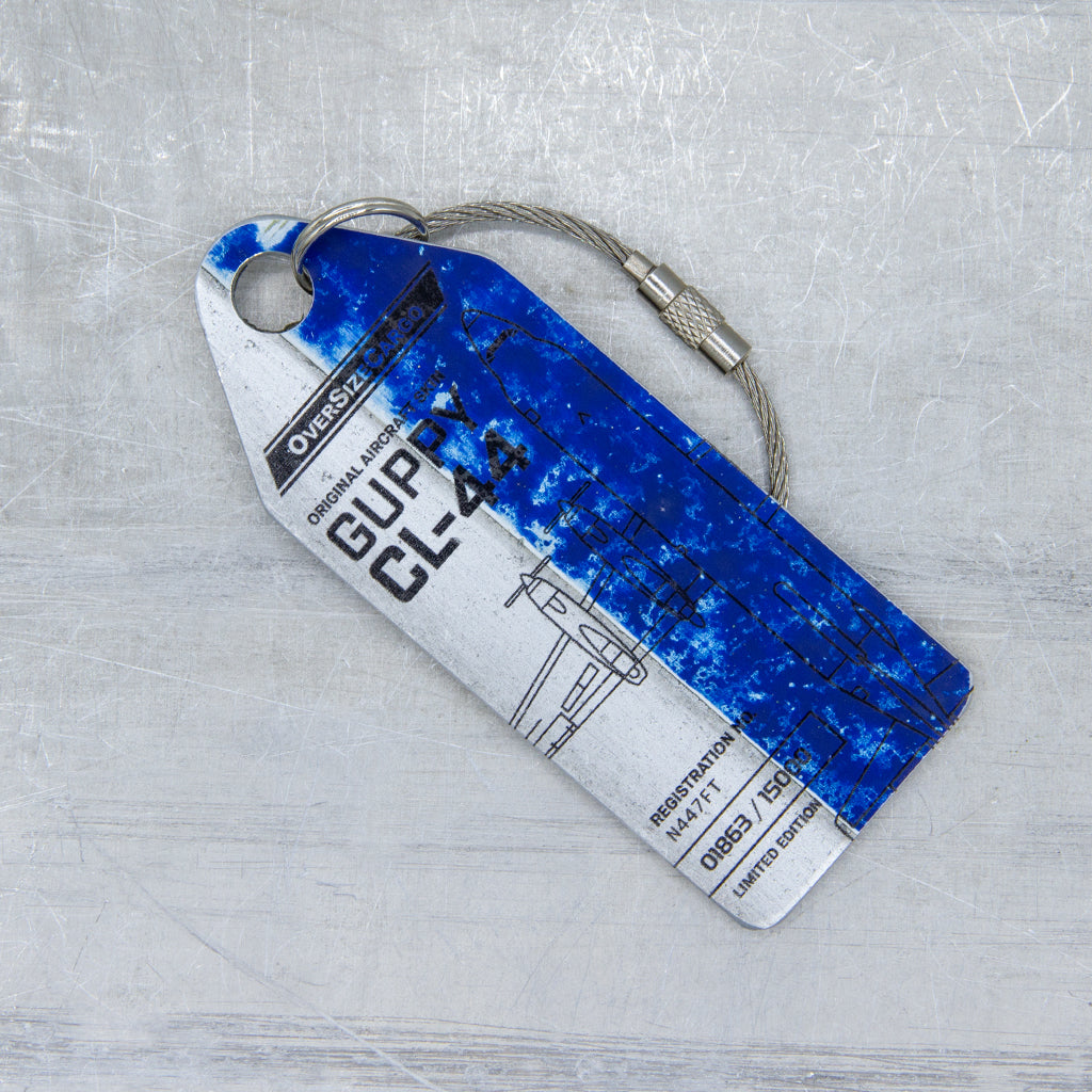 Aviationtag Conroy Skymonster Edition Two Toned Aircraft Tag Silver / Blue Close Up