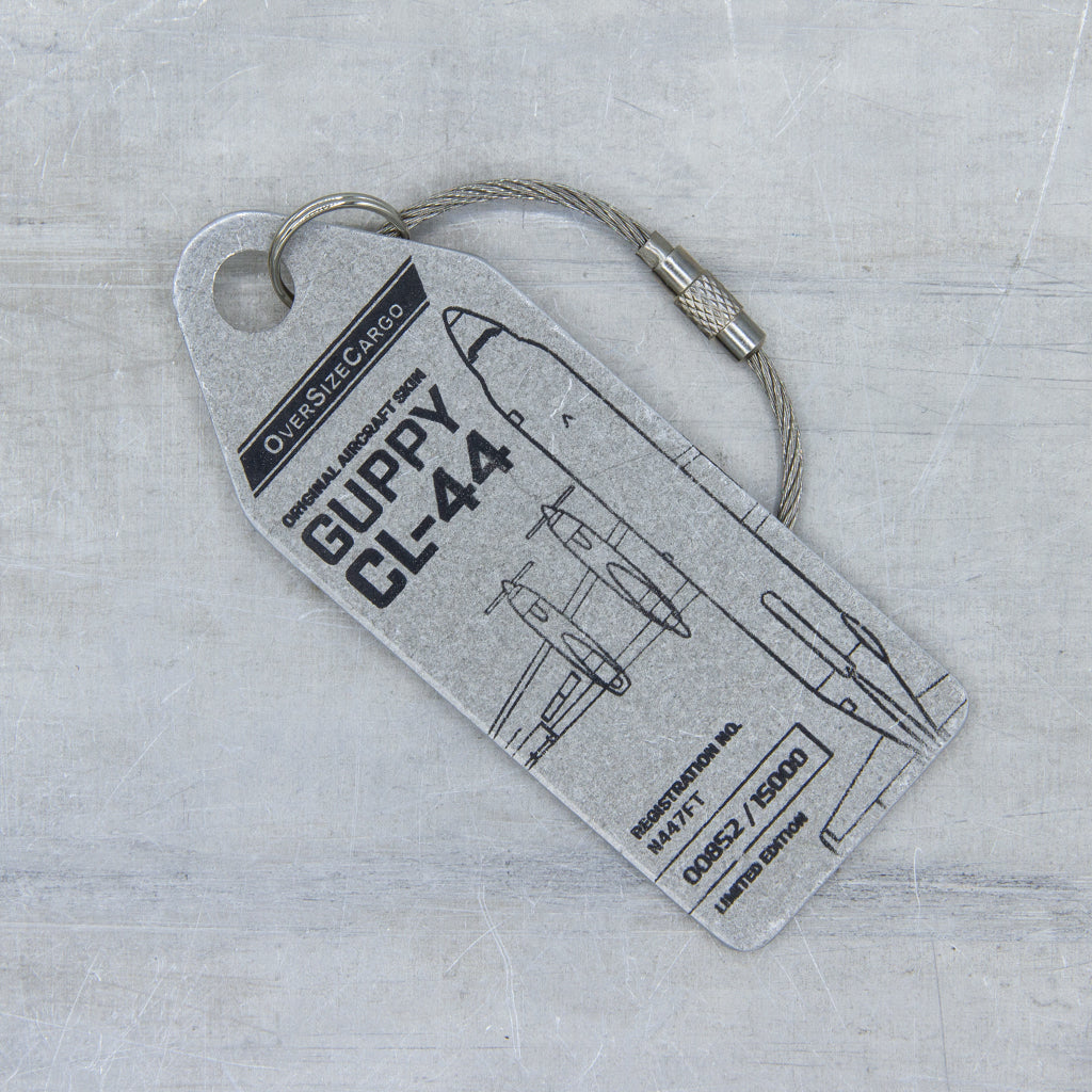 Conroy Skymonster CL44 Guppy Aviationtag Edition Silver - Aircraft tag Front side close up