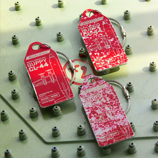 Conroy Skymonster Aviationtag Edition Guppy CL-44 Red Aircraft Tags Variations