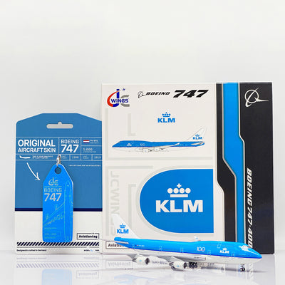 JC Wings X Aviationtag KLM Boeing 747 PH-BFG Diecast Model Set 1:400