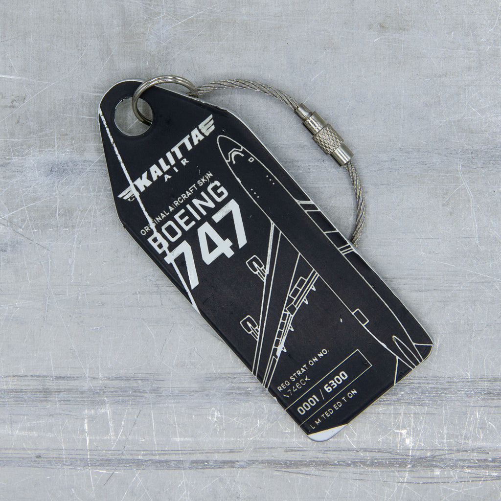 Aviationtag x Kalitta Air Boeing 747-200F Aircraft Tag Edition Black Close Up