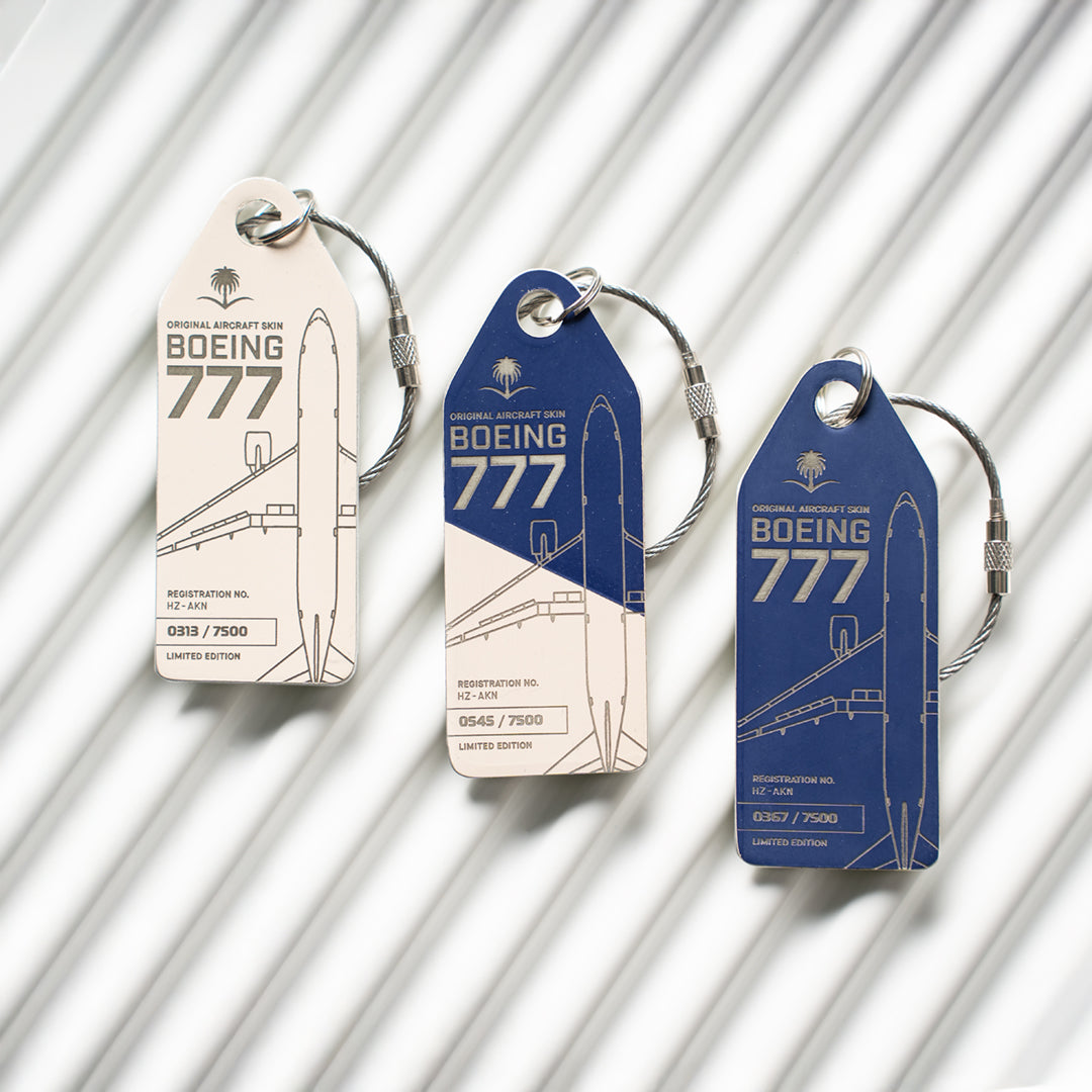 Attention aviation fans: Aviationtags from the legendary B777 HZ-AKN