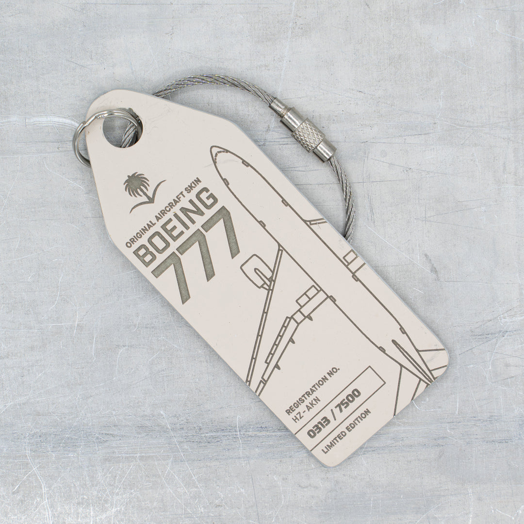 Boeing 777-200 Edition Beige Aircraft Tag Front