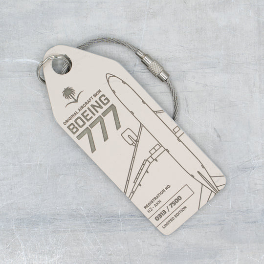 Boeing 777-200 Edition Beige Aircraft Tag Front