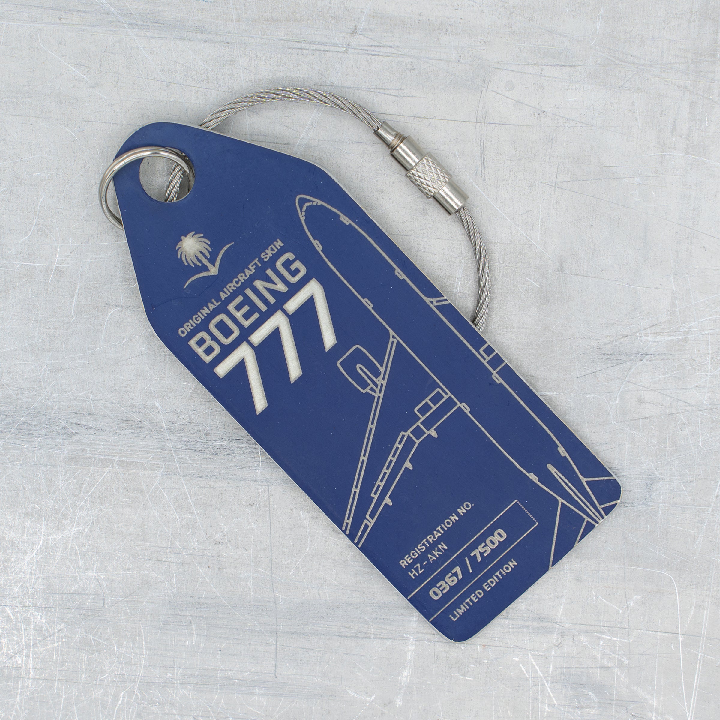 Attention aviation fans: Aviationtags from the legendary B777 HZ-AKN