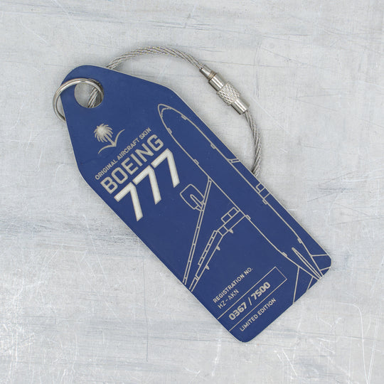Boeing 777-200 Edition Blue Aircraft Tag Front