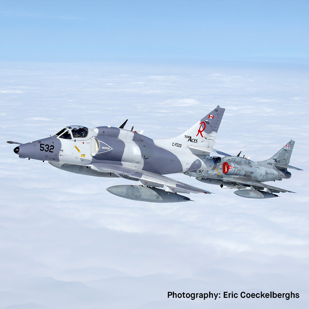 Aviationtag x Top Aces McDonnell Douglas A-4 Skyhawk Edition C-FGZO plane up in the air 