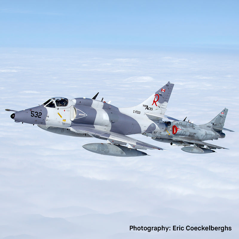 Aviationtag x Top Aces McDonnell Douglas A-4 Skyhawk Edition C-FGZO plane up in the air 
