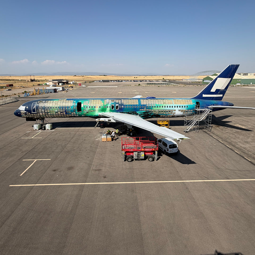 Aviationtag x Icelandair Hekla Aurora Boeing 757 TF-FIU Edition - aircraft at airport in teardown after our upcycling