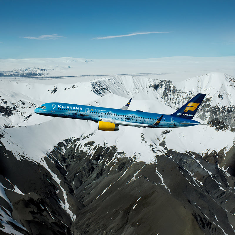 Aviationtag x Icelandair Hekla Aurora Boeing 757 TF-FIU Edition - TF-FIR aka Vatnajökull up in the air