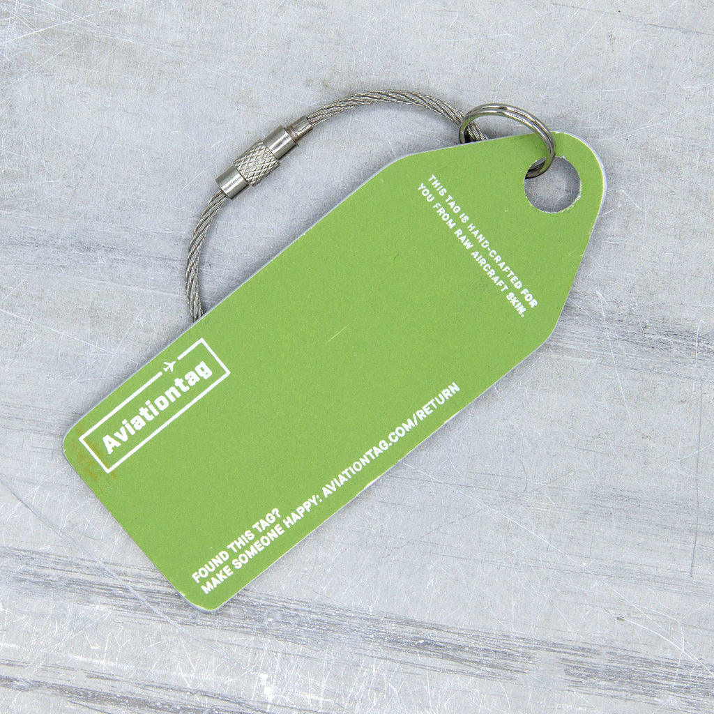 Aviationtag Christmas 2025 aircraft tag Edition made from Boing 747 F-GTUI. Tag backside