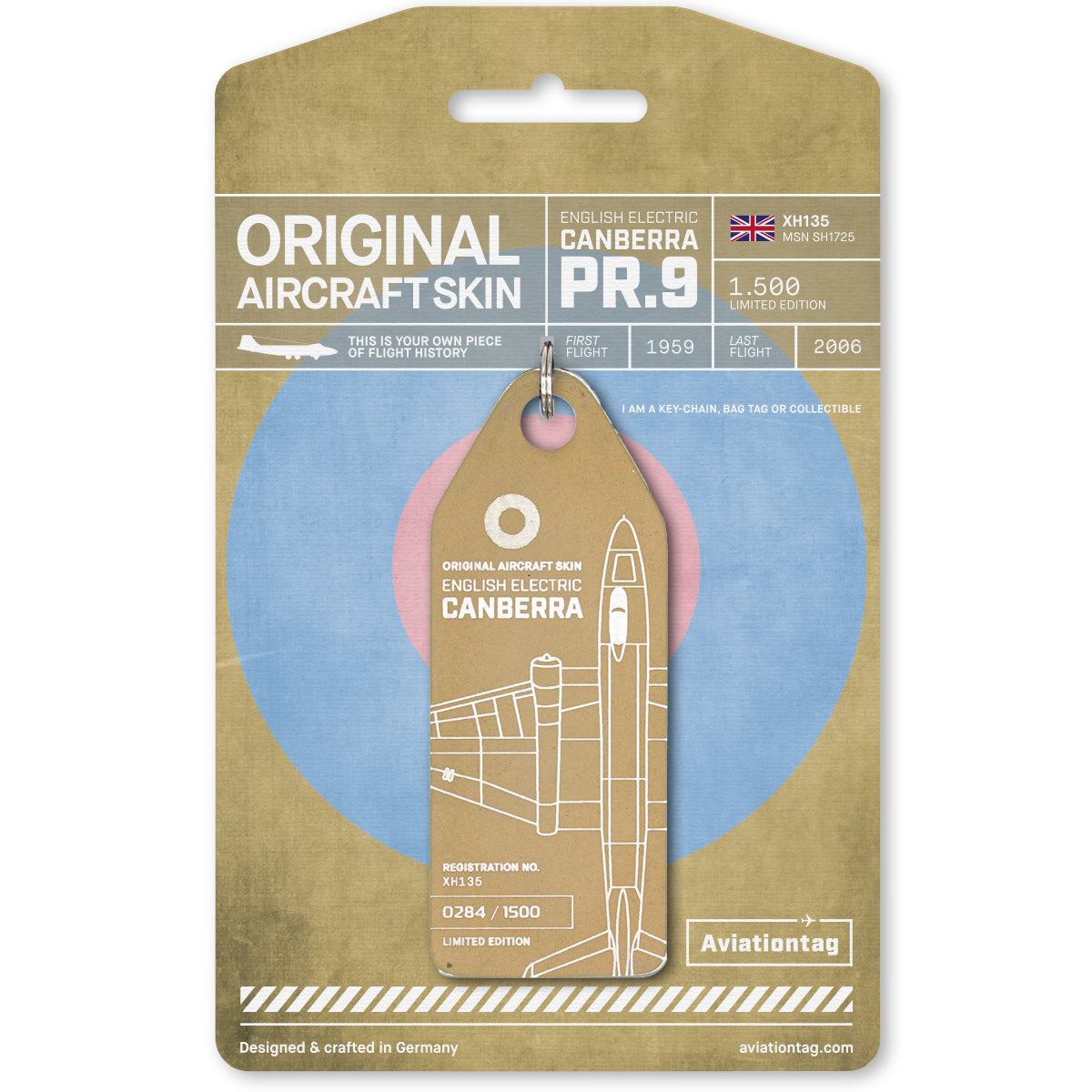 Original Aircraft Skin Keychain | English Electric Canberra PR.9