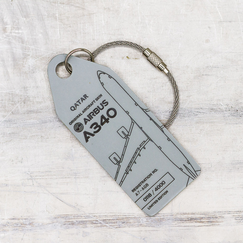 Airbus A340 - A7-AGB Schlüsselanhänger Grau kaufen – Aviationtag