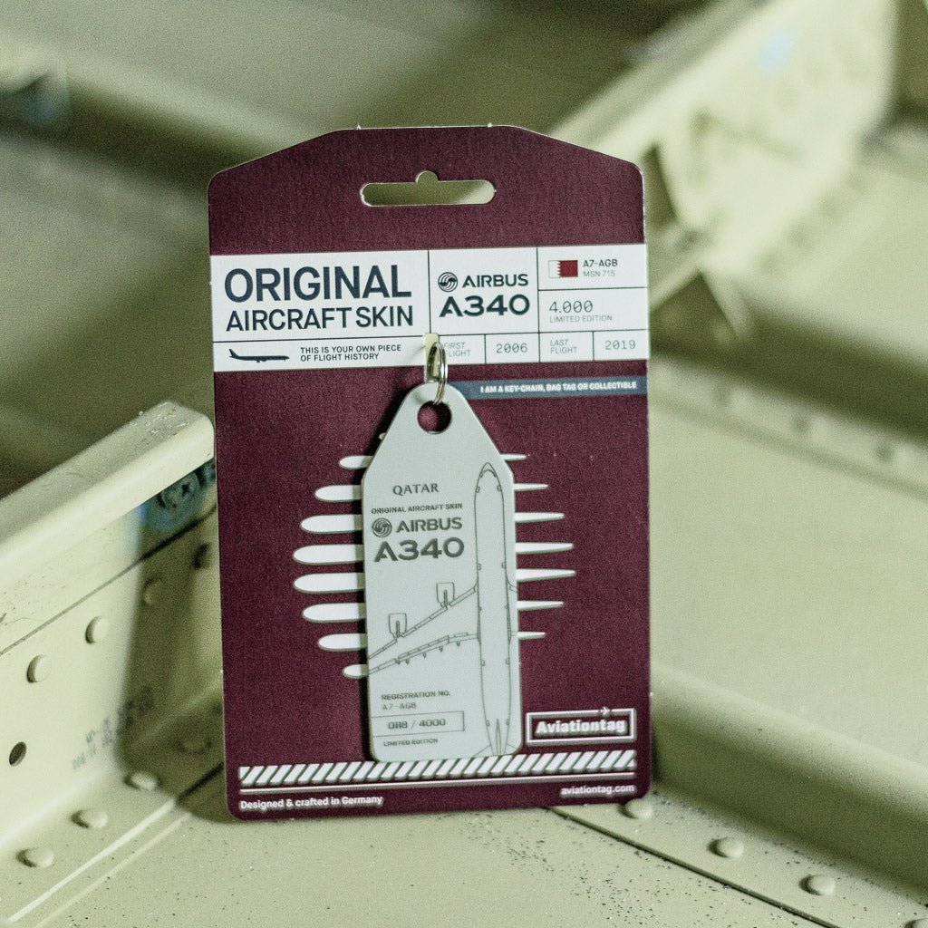 Airbus A340 - A7-AGB Schlüsselanhänger Grau kaufen – Aviationtag
