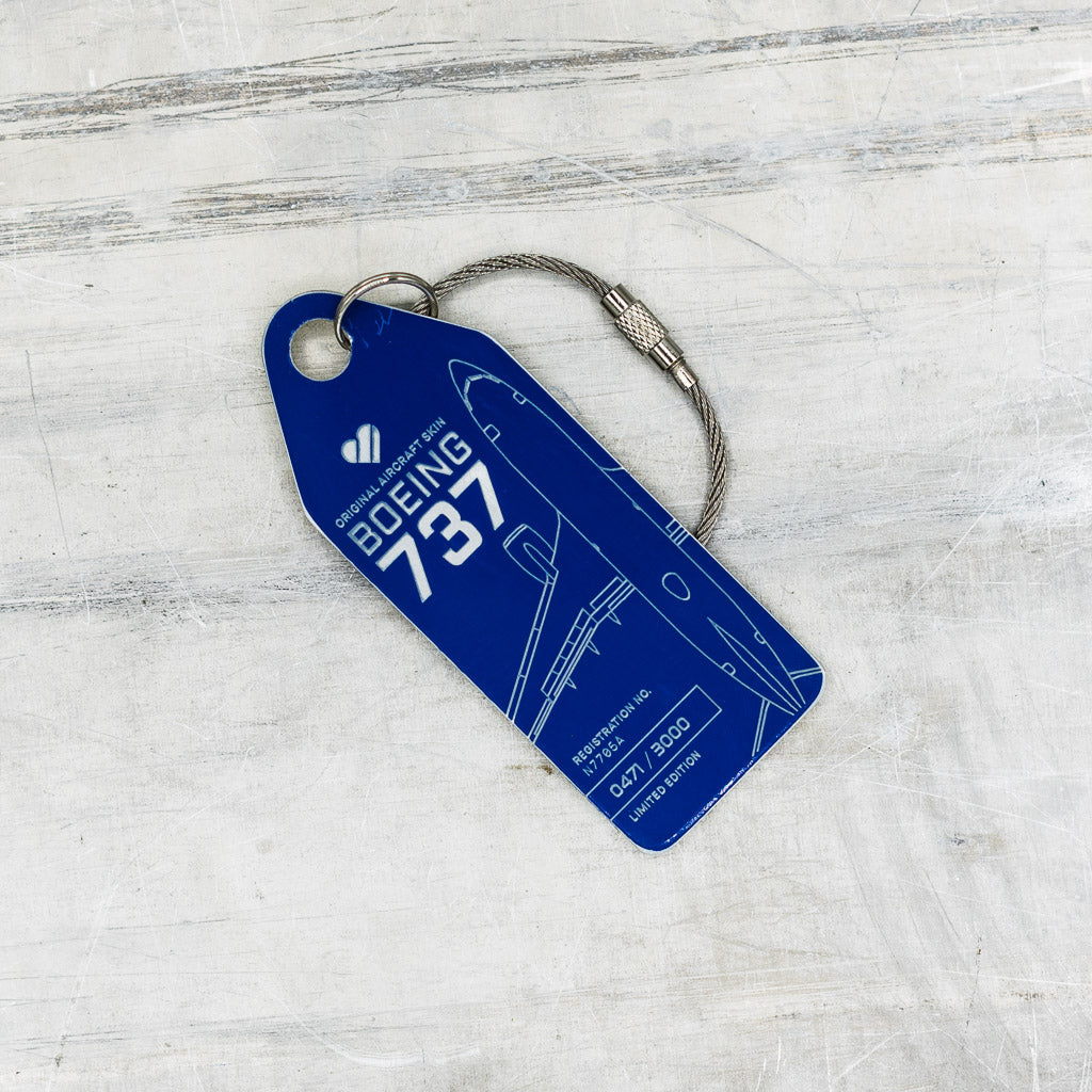 高感度ショップで2023年売れたブランド Boeing 737 - N7705A Schlüsselanhänger Blau kaufen – Aviationtag 航空機・ヘリコプター