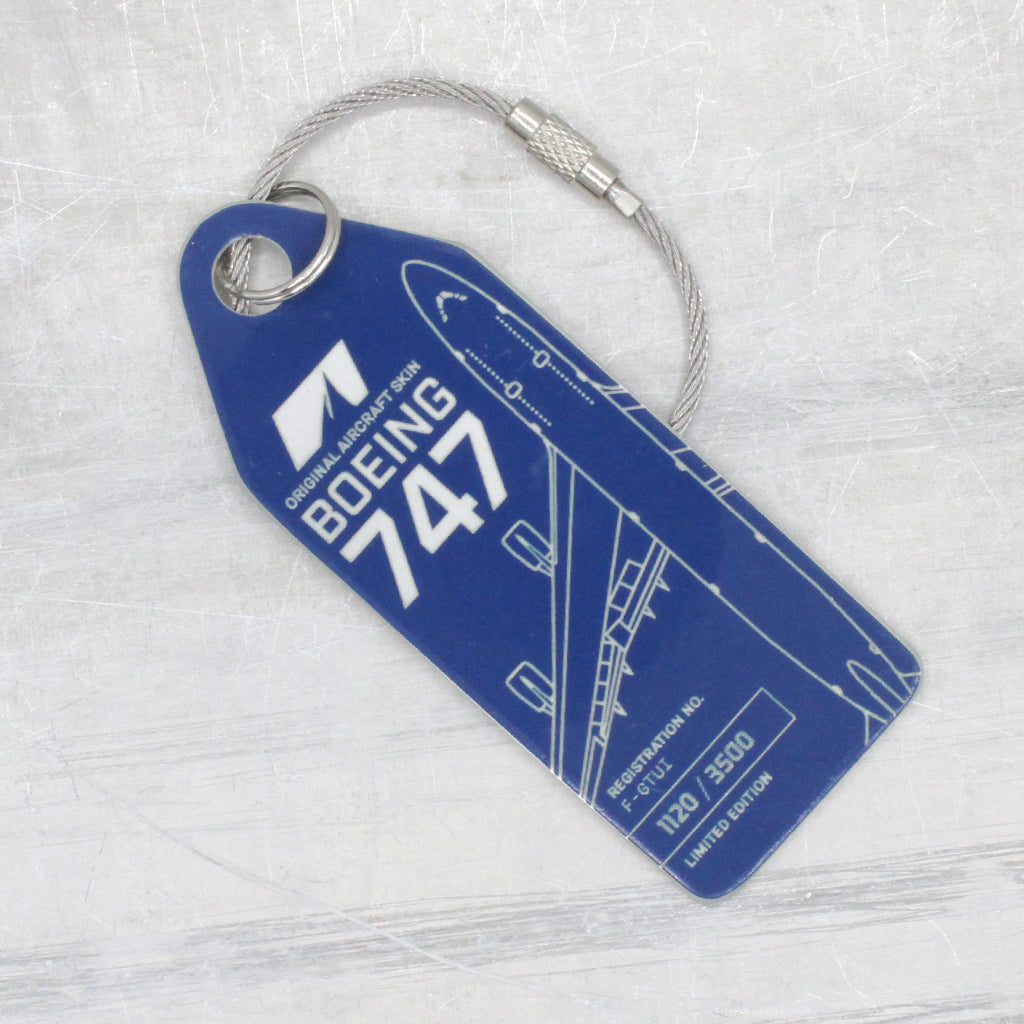 ボーイング747 aviation tag Aviation Skin Tags | Boeing 747 F-GTUI Keychain | Aviationtag