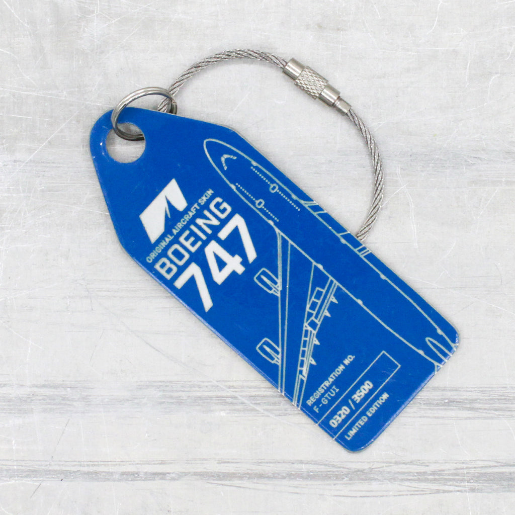 コルセール航空 Aviationtag B747 青色 Original Airplane Skin Tags | Boeing 747 F-GTUI Keychain