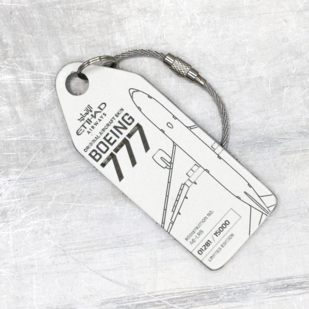 Airplane Skin Tags | Etihad Boeing 777 A6-LRB Keychain | Aviationtag