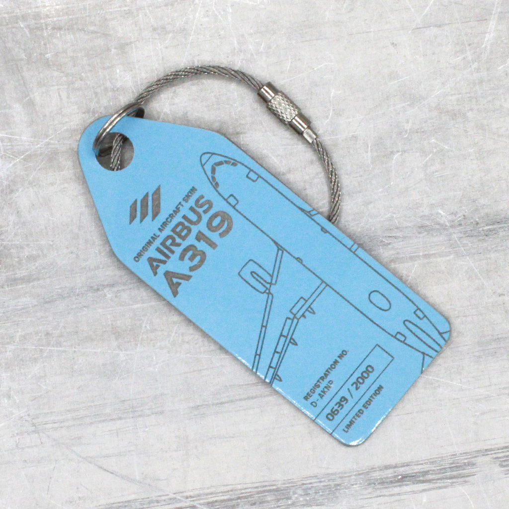 Airbus A319 - D-AKNP Schlüsselanhänger Hellblau – Aviationtag