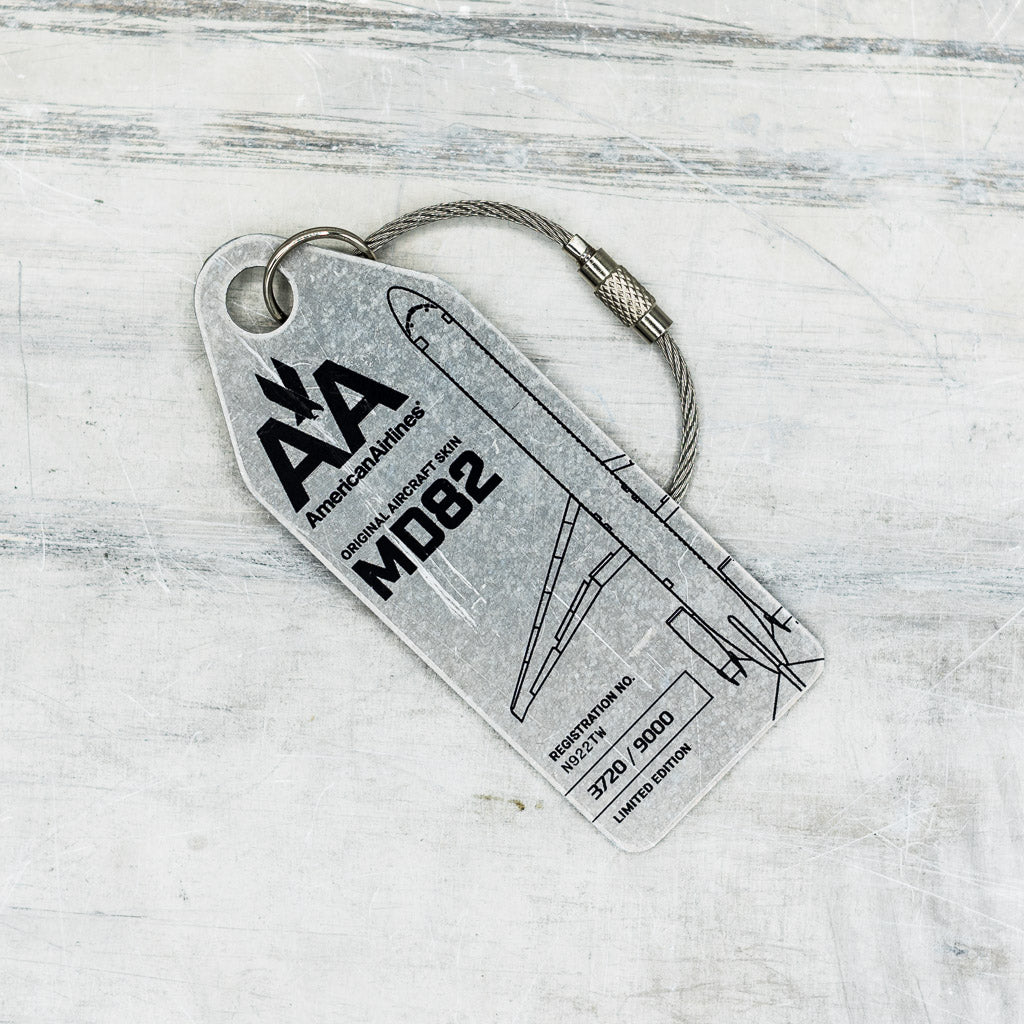 アメリカン航空 Aviationtag MD-82 Plane Skin Tags | American Airlines MD82 N922TW Keychain